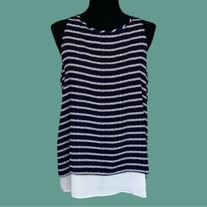 Navy and White Striped Top